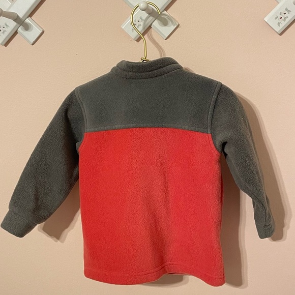Columbia Fleece light Jacket Top Size 24 months Gray and Orange/pink zip up - Picture 2 of 4